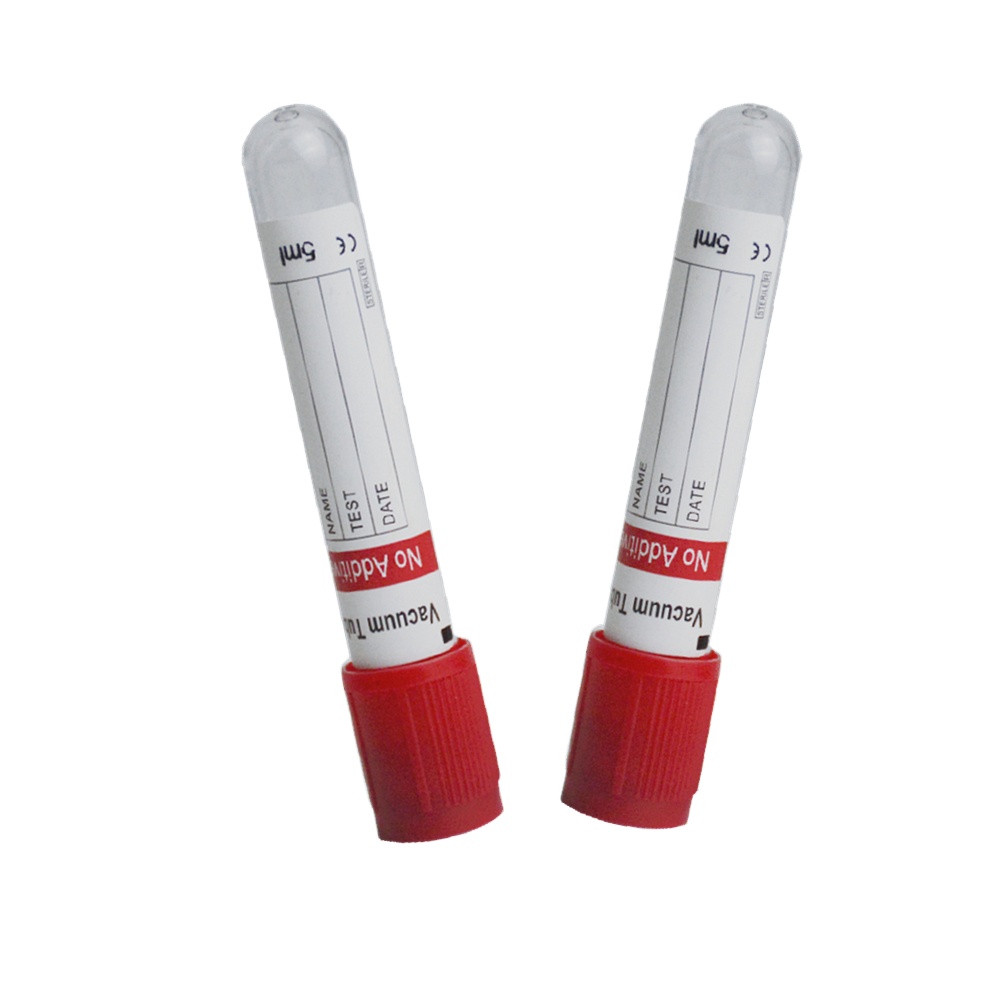Red No additive Tube Glass vacuum blood collection tube